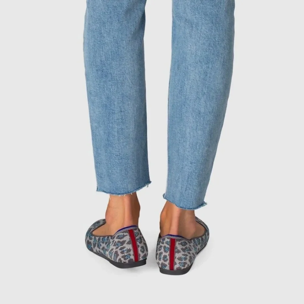 Rothys The Flats in Spotted Leopard Grey/Blue
